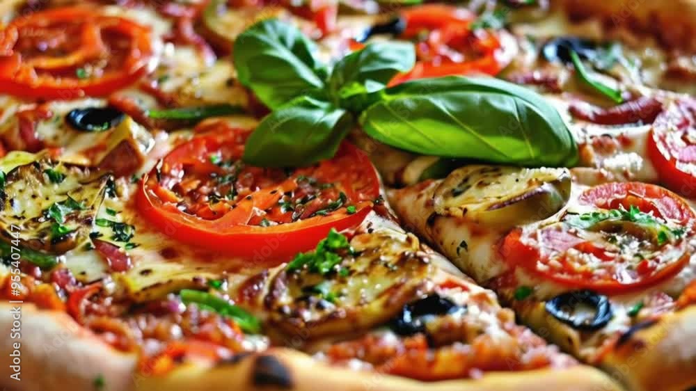 A Delicious Pizza with Toppings A Delicious Pizza with Toppings