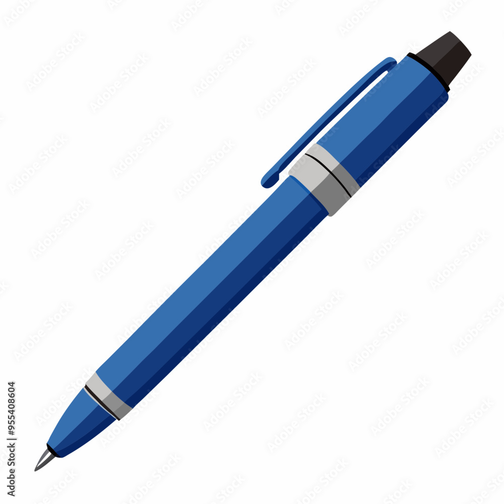 Ballpoint Pen Vector Illustration on White Background Ballpoint Pen Vector Illustration on White Background