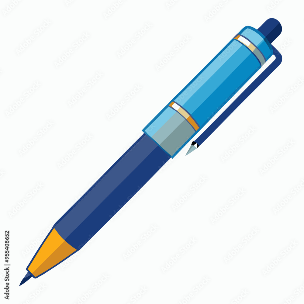 Ballpoint Pen Vector Illustration on White Background Ballpoint Pen Vector Illustration on White Background