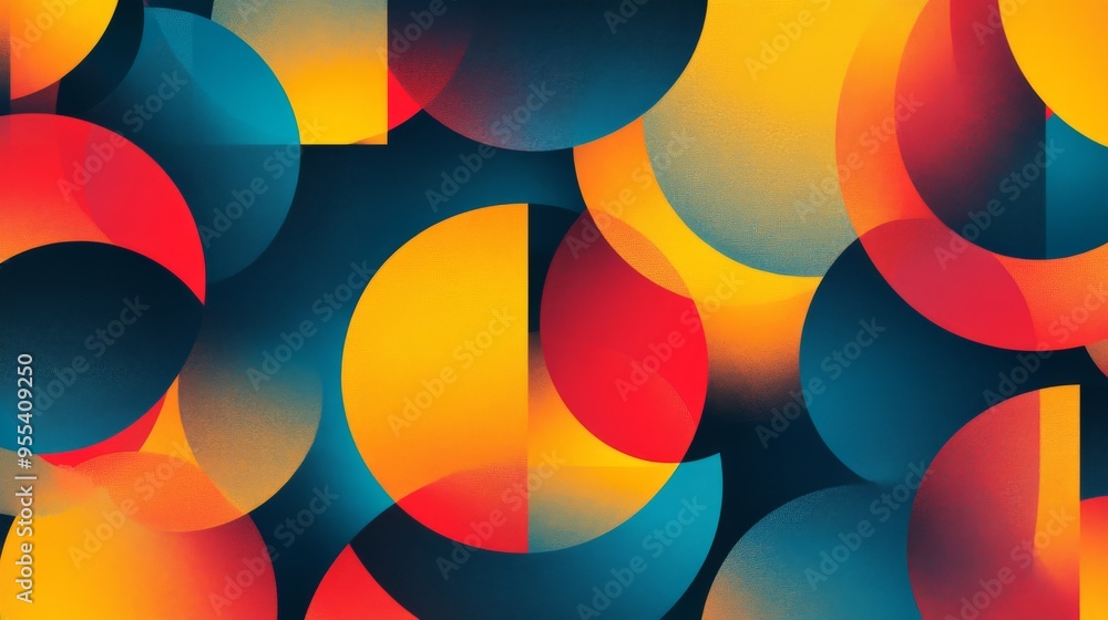 A vibrant graphic pattern with overlapping shapes and gradients, creating a visually rich and engaging design element for use in various media. A vibrant graphic pattern with overlapping shapes and gradients, creating a visually rich and engaging design element for use in various media.