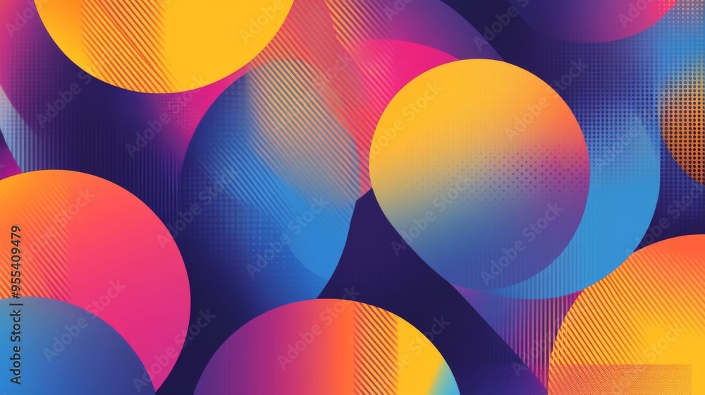 A vibrant graphic pattern with overlapping shapes and gradients, creating a visually rich and engaging design element for use in various media. A vibrant graphic pattern with overlapping shapes and gradients, creating a visually rich and engaging design element for use in various media.