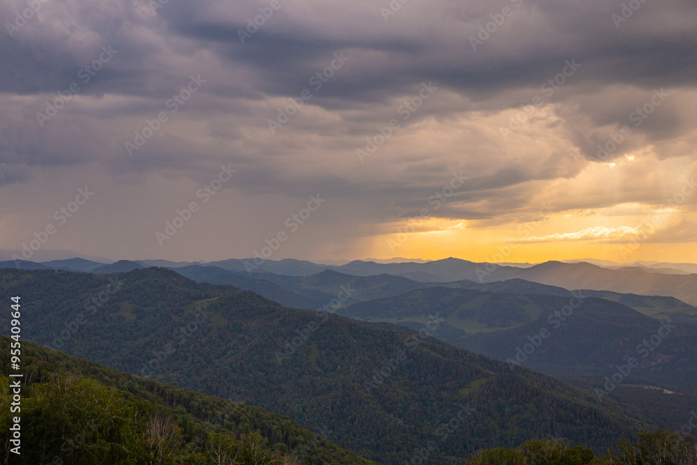 Beautiful landscape - mountain and clouds in Altai Beautiful landscape - mountain and clouds in Altai