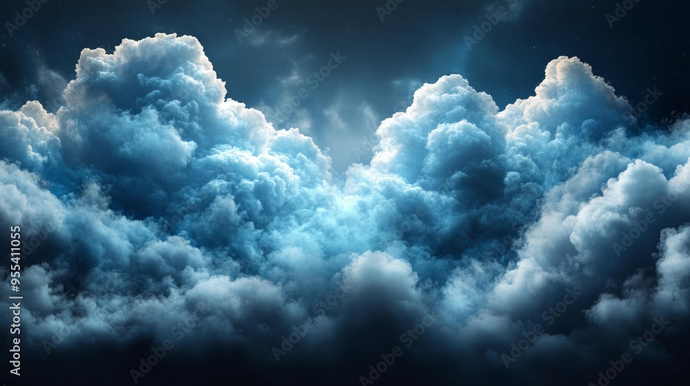 Dramatic Clouds in the Night Sky Generative AI