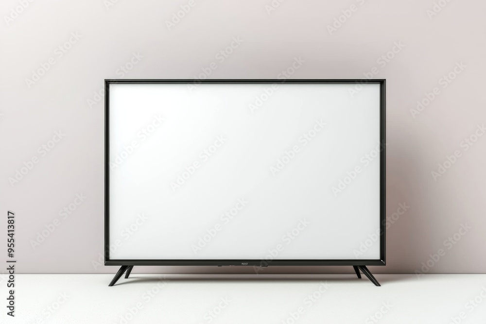 TV screen mockup on isolated background created with Generative AI TV screen mockup on isolated background created with Generative AI