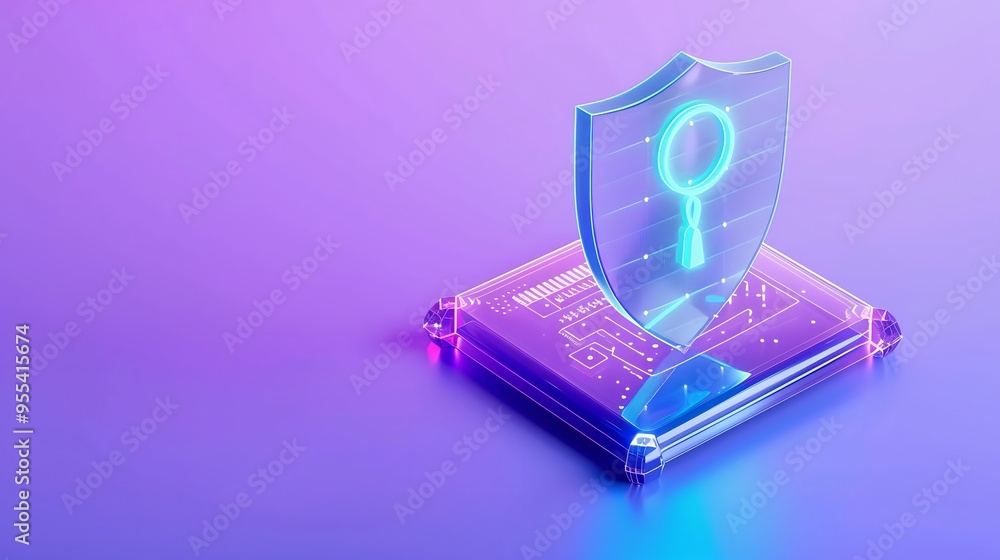 Futuristic digital security concept with holographic shield and key on a circuit board, representing advanced data protection technology. Futuristic digital security concept with holographic shield and key on a circuit board, representing advanced data protection technology.