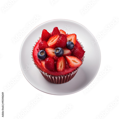 Cupcake de frutas vermelhas. photo