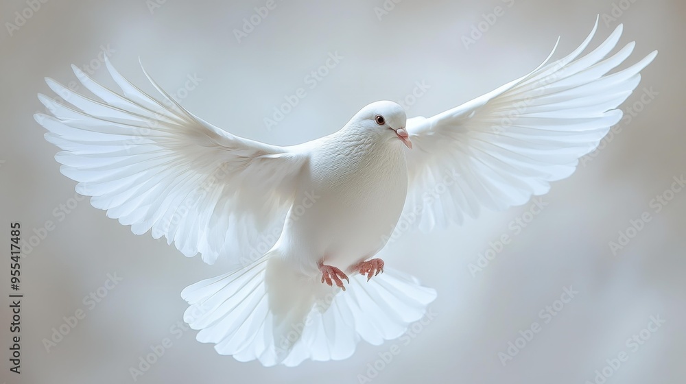 Graceful White Dove in Flight Generative AI Graceful White Dove in Flight Generative AI