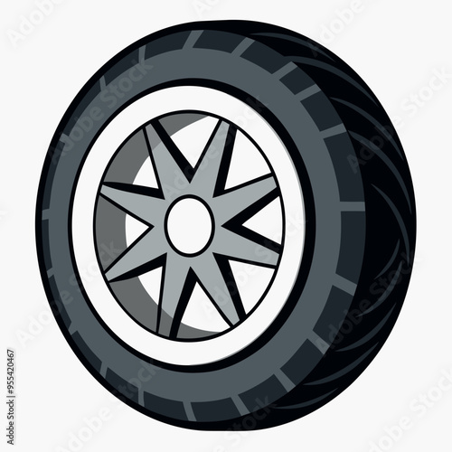 Car Tire Vector Illustration