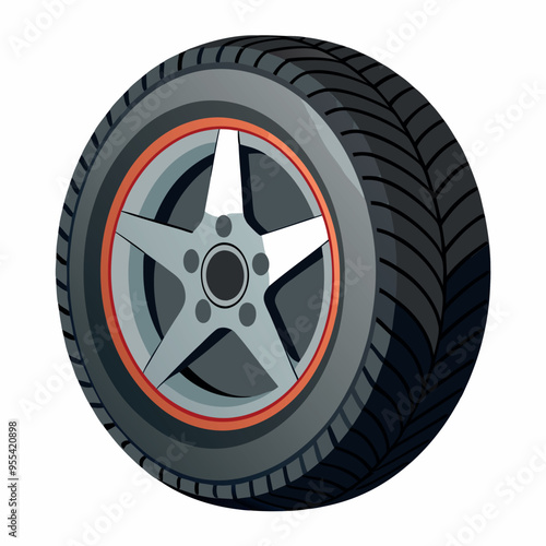 Car Tire Vector Illustration