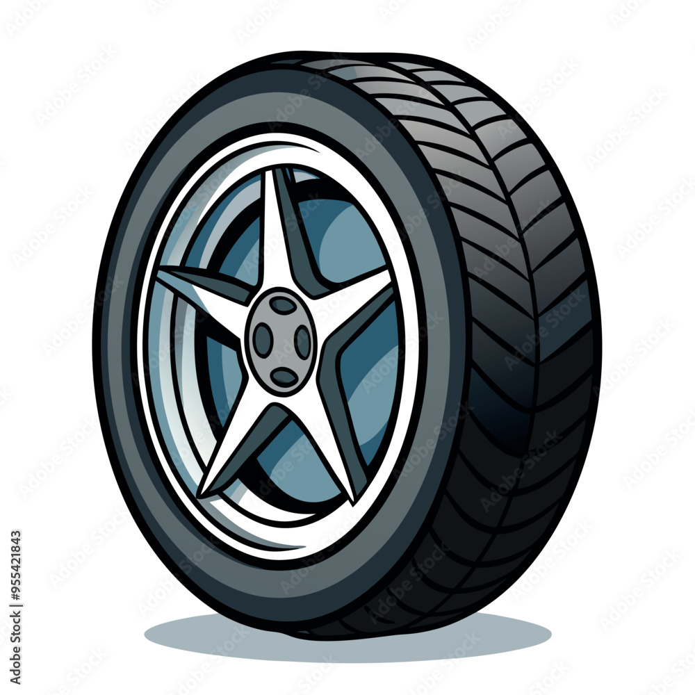 Obraz premium Car Tire Vector Illustration