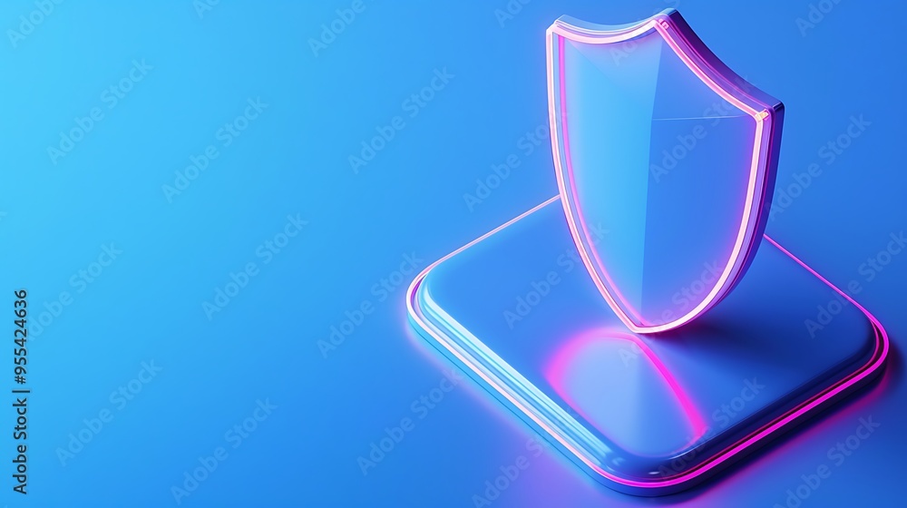 Futuristic glowing shield on a blue background, representing cybersecurity, data protection, and digital security concepts. Futuristic glowing shield on a blue background, representing cybersecurity, data protection, and digital security concepts.