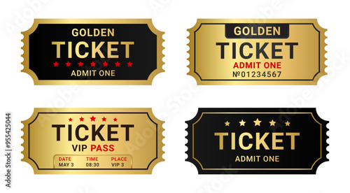Luxury ticket symbol on white background