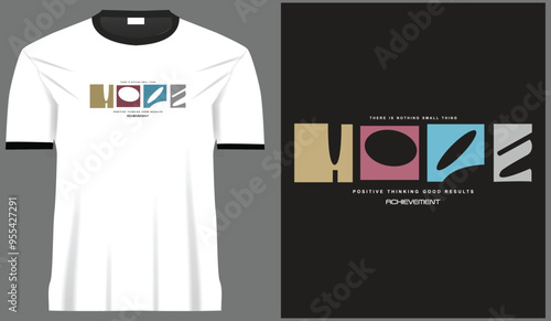 Curvy letter hope typography  multicolor design for fashion print and graphics