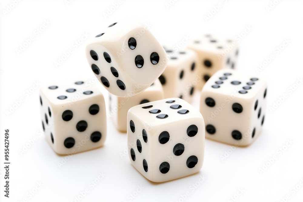 Pile of dice isolated on white background, Casino dice for gambling game. Pile of dice isolated on white background, Casino dice for gambling game.