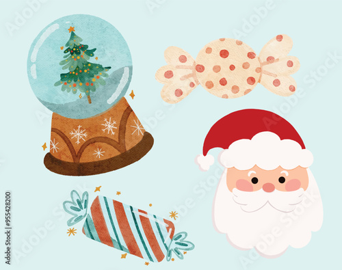 christmas candy present santa claus illustration