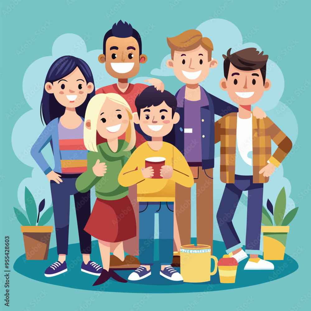 Friends enjoying friendship day vector illustration Friends enjoying friendship day vector illustration