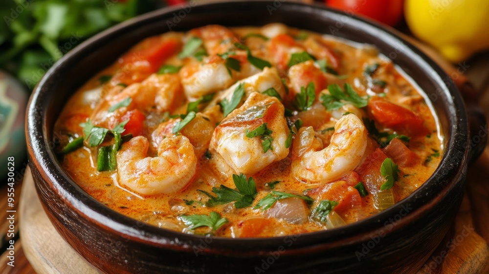 National cuisine of Brazil: moqueca. National cuisine of Brazil: moqueca.