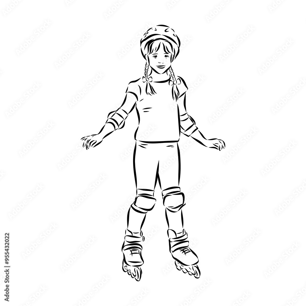 skate in line roller skater young sports recreation vector illustration skate in line roller skater young sports recreation vector illustration