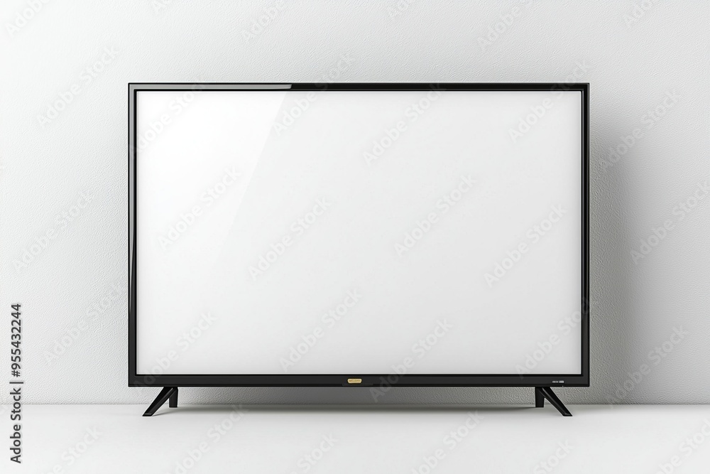 TV screen mockup on isolated background created with Generative AI TV screen mockup on isolated background created with Generative AI