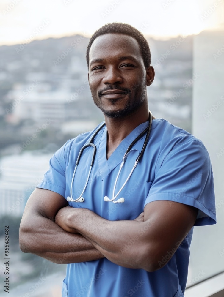 Energetic Doctor in Medical Uniform Energetic Doctor in Medical Uniform