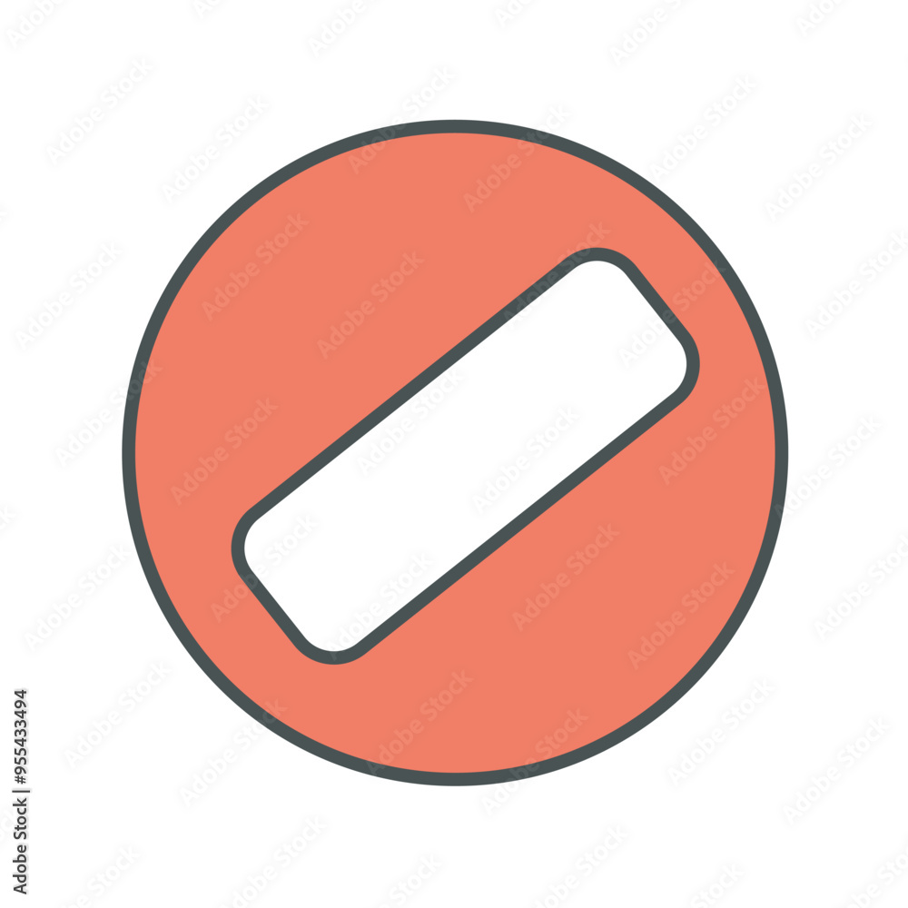 Flat vector illustration of a warning sign conveying prohibited action. This graphic design is useful for rules or restrictions, represented clearly with a simple icon Flat vector illustration of a warning sign conveying prohibited action. This graphic design is useful for rules or restrictions, represented clearly with a simple icon