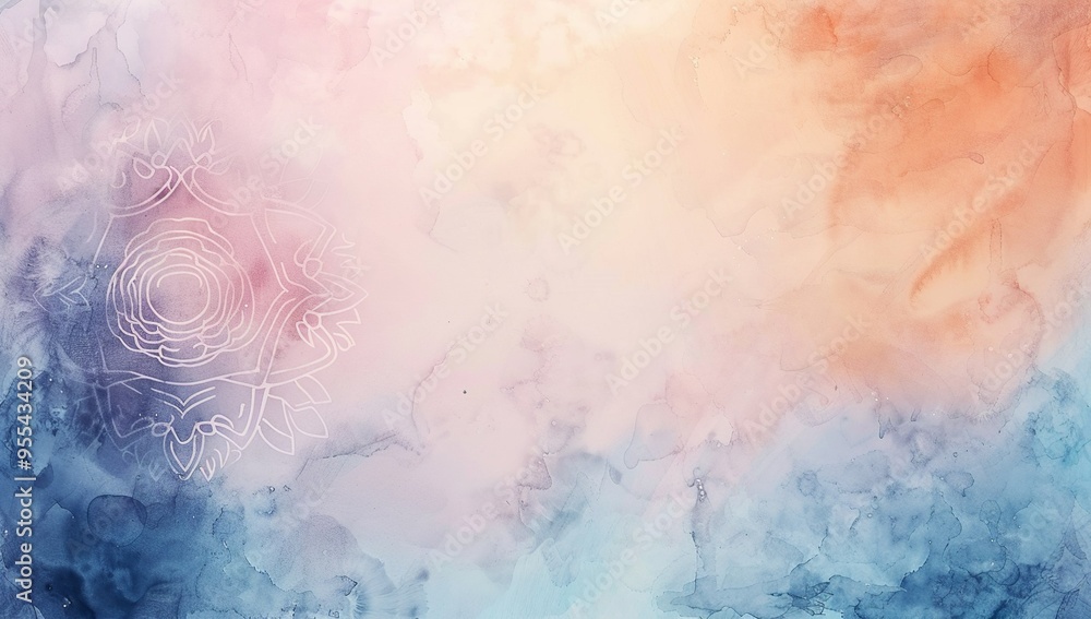 Abstract Watercolor Background with Soft Pink and Blue Hues Abstract Watercolor Background with Soft Pink and Blue Hues