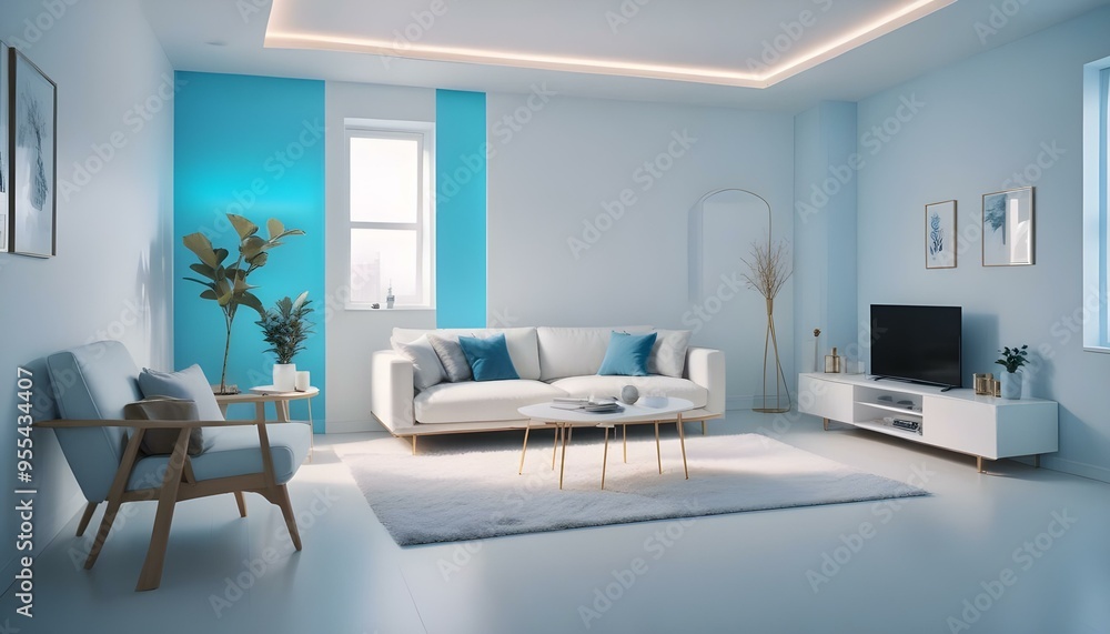 Photo interior modern design room 3d illustration Photo interior modern design room 3d illustration