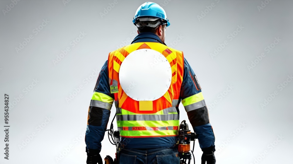 Man Wearing Safety Vest and Helmet Man Wearing Safety Vest and Helmet