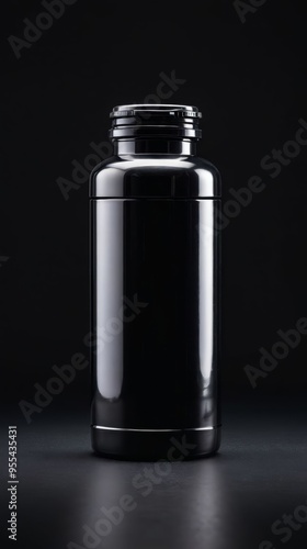 Black and White Photo of a Jar