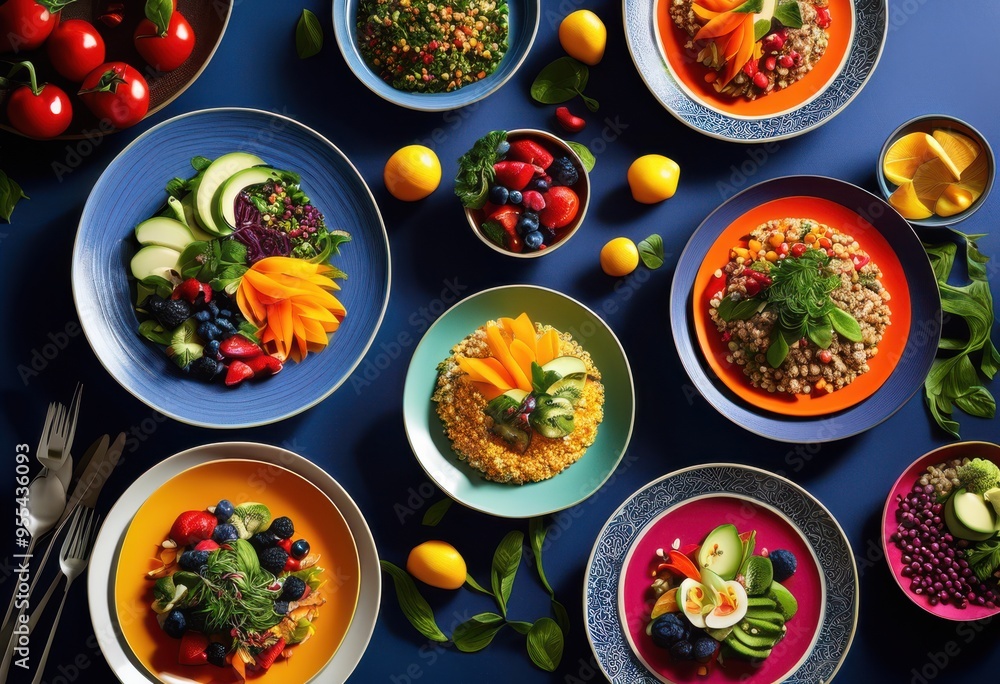 vibrant allergy friendly meals arranged colorful plates showcasing fresh ingredients eye catching presentation, appetizing, aromatic, balance, beautiful vibrant allergy friendly meals arranged colorful plates showcasing fresh ingredients eye catching presentation, appetizing, aromatic, balance, beautiful