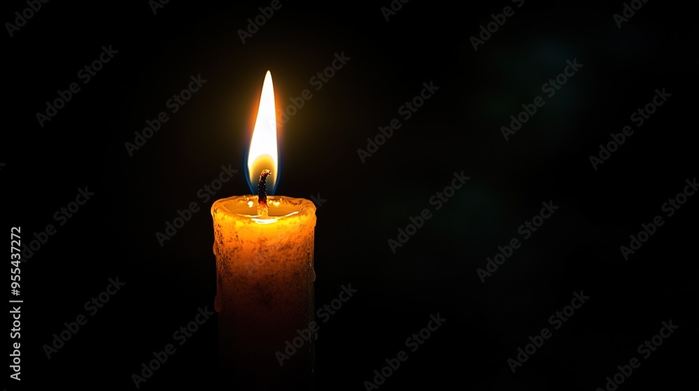 A single candle, glowing brightly against the darkness of night, symbolizes hope and light in times of melancholy. A single candle, glowing brightly against the darkness of night, symbolizes hope and light in times of melancholy.