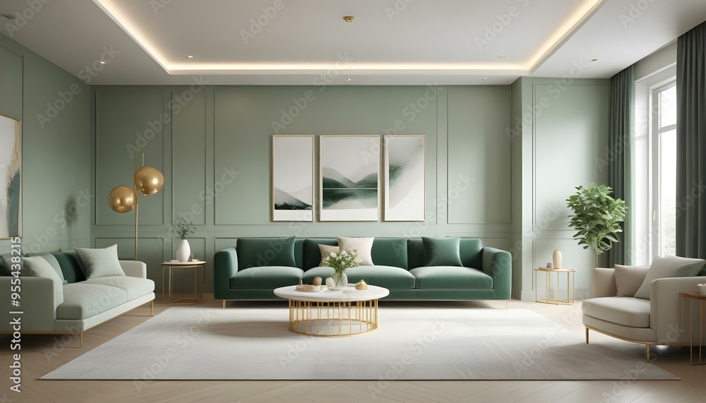 Photo interior modern design room 3d illustration Photo interior modern design room 3d illustration