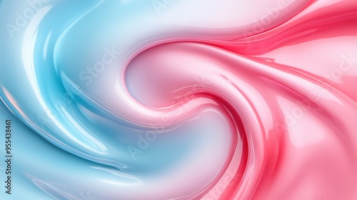 A swirl of blue and pink colors