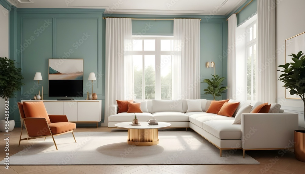 Photo interior modern design room 3d illustration Photo interior modern design room 3d illustration