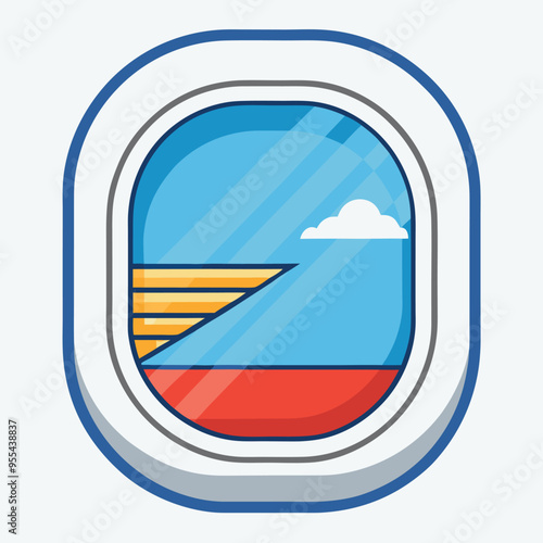 Airplane Window Vector Illustration