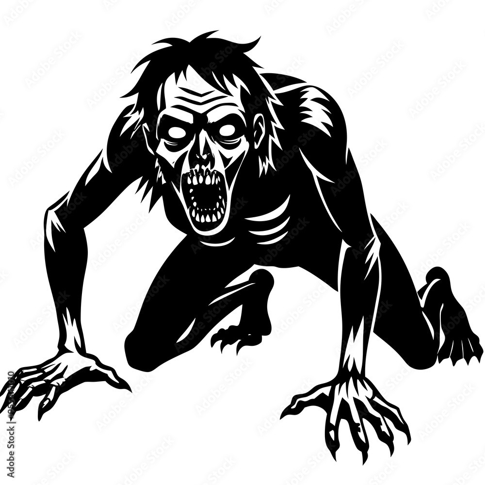 Creepy Zombie Crawl Vector Art Illustration Creepy Zombie Crawl Vector Art Illustration