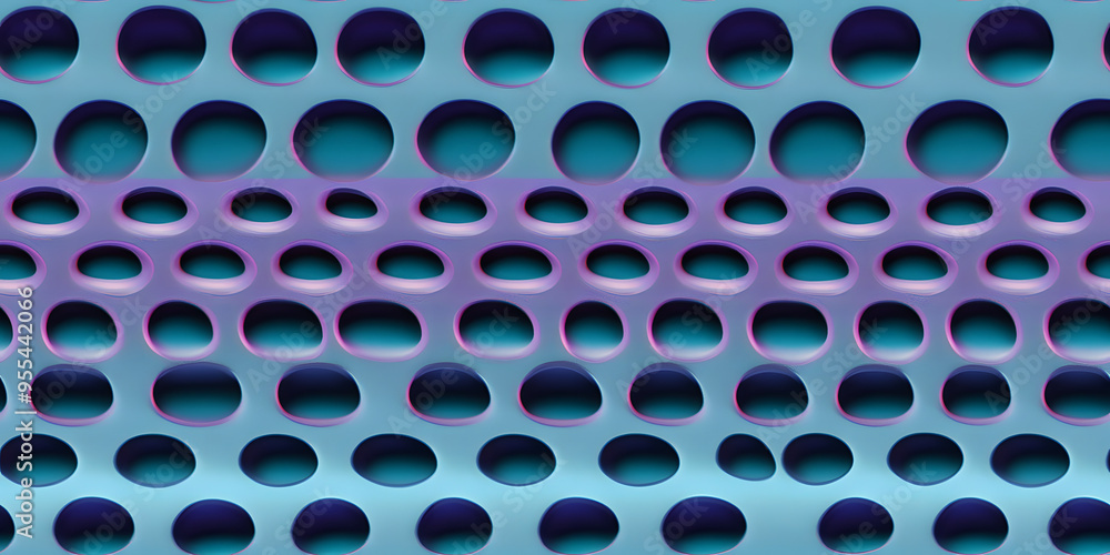 Seamless perforated metal catwalk mesh normal map background texture. Circular floor grate repeat pattern. Realistic 8k game or architecture design height bump mapping material shader 3D rendering. Seamless perforated metal catwalk mesh normal map background texture. Circular floor grate repeat pattern. Realistic 8k game or architecture design height bump mapping material shader 3D rendering.