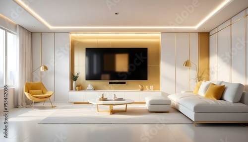 Photo interior modern design room 3d illustration