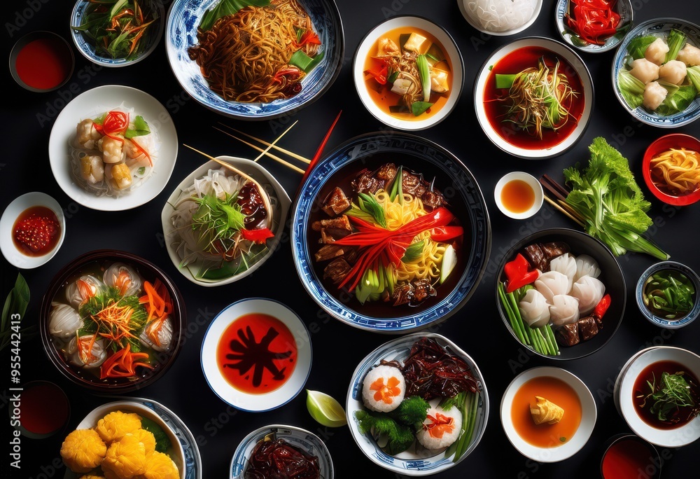 vibrant selection colorful chinese dishes showcased rich fresh eye catching presentation culinary enthusiasts, ingredients, textures, food, cuisine vibrant selection colorful chinese dishes showcased rich fresh eye catching presentation culinary enthusiasts, ingredients, textures, food, cuisine