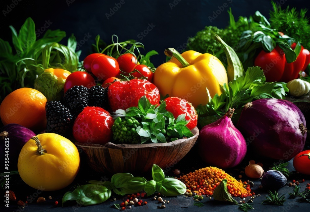 colorful vibrant ingredients artfully arranged create delicious culinary stories freshness creativity, arrangement, food, presentation, dishes, flavors colorful vibrant ingredients artfully arranged create delicious culinary stories freshness creativity, arrangement, food, presentation, dishes, flavors