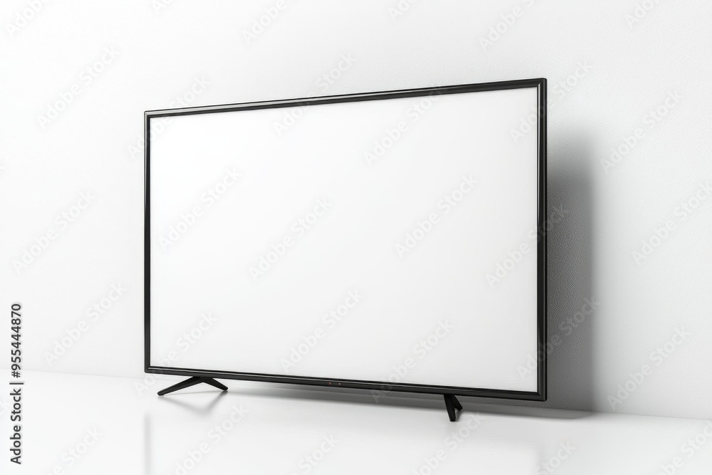 TV screen mockup on isolated background created with Generative AI TV screen mockup on isolated background created with Generative AI