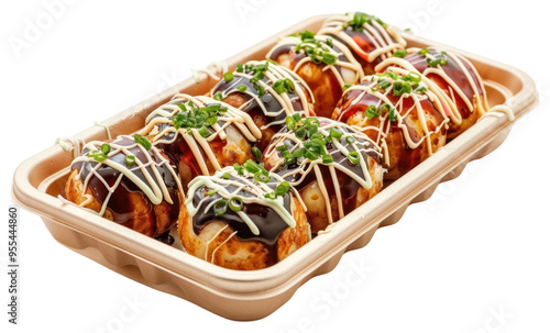 PNG Takoyaki plate dessert pastry lunch.