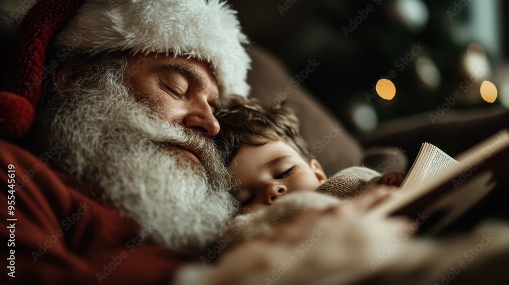 A warm and cozy holiday scene featuring a book being read on a couch, with soft, ambient lighting from a decorated Christmas tree in the backdrop, exuding relaxation. A warm and cozy holiday scene featuring a book being read on a couch, with soft, ambient lighting from a decorated Christmas tree in the backdrop, exuding relaxation.