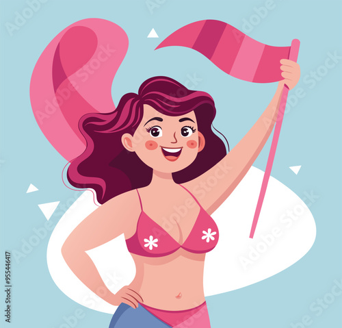 girl in bikini with heart