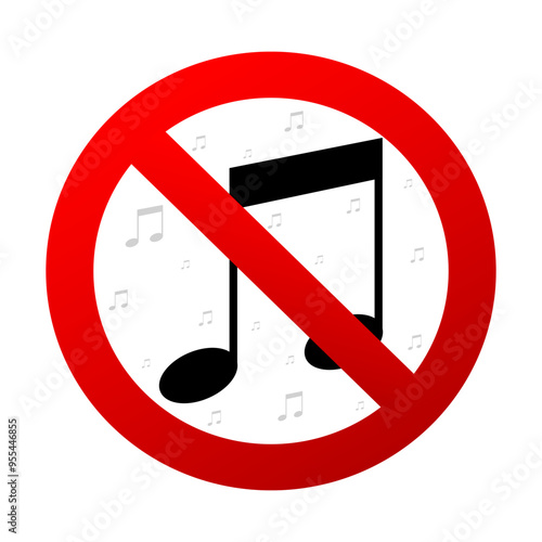 There is no music. No noise sign. Vector illustration