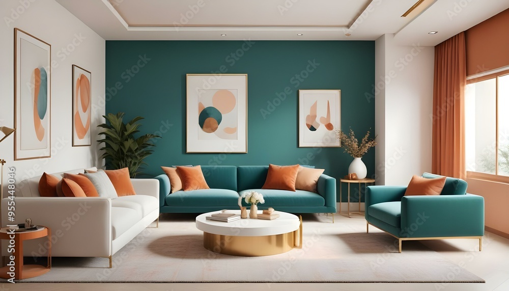 Photo interior modern design room 3d illustration Photo interior modern design room 3d illustration