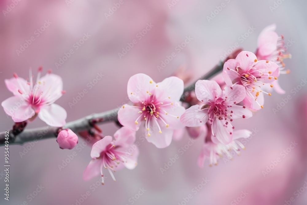 Fototapeta premium Fantasy blossoming sakura tree with magic bright pink neon petals