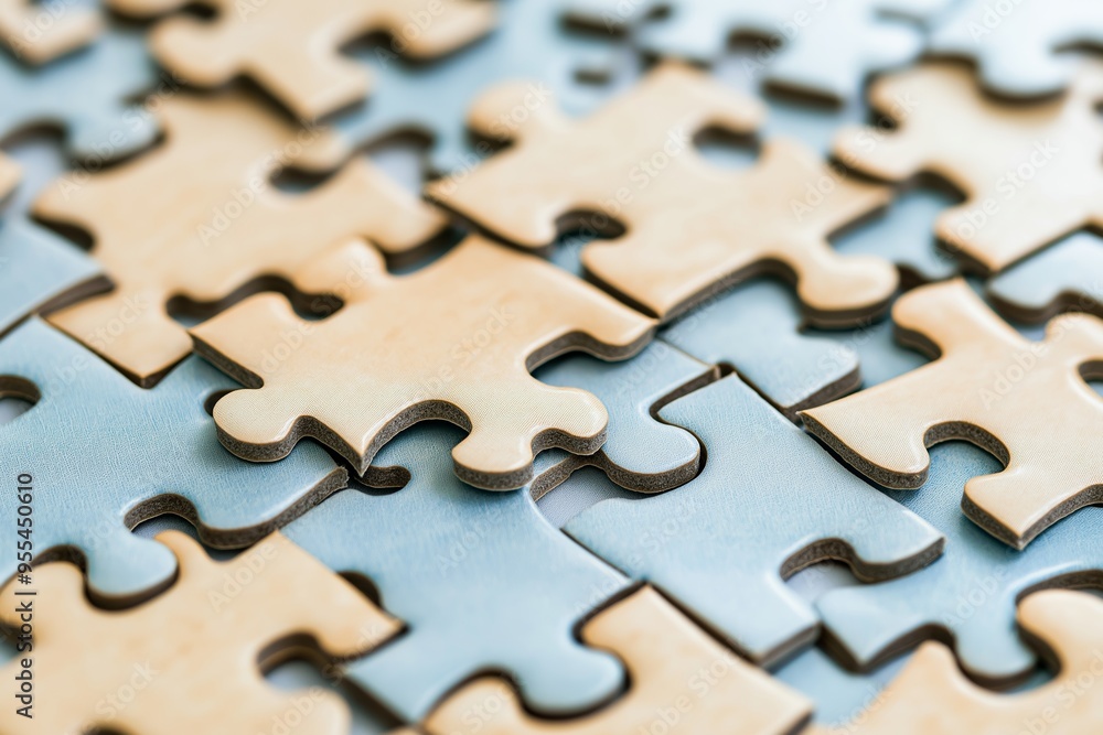 Detailed view of odd puzzle pieces in light brown, showcasing a challenging and engaging activity. Detailed view of odd puzzle pieces in light brown, showcasing a challenging and engaging activity.
