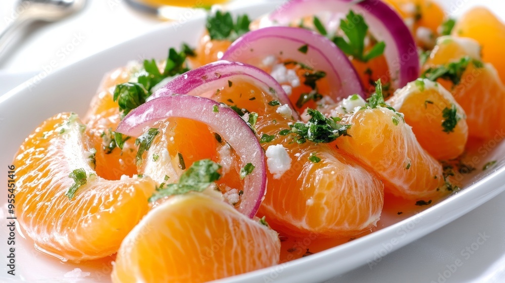 Brazilian national cuisine: Tangerine salad. Brazilian national cuisine: Tangerine salad.