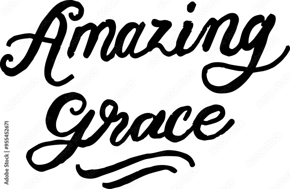 Fototapeta premium Amazing Grace hand lettering. Vector Illustration.